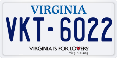 VA license plate VKT6022