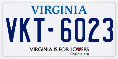 VA license plate VKT6023