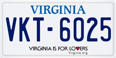 VA license plate VKT6025