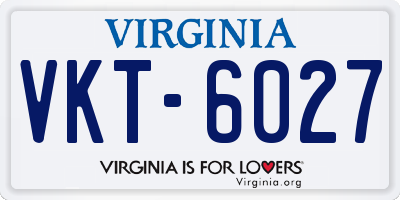 VA license plate VKT6027
