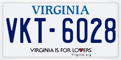 VA license plate VKT6028