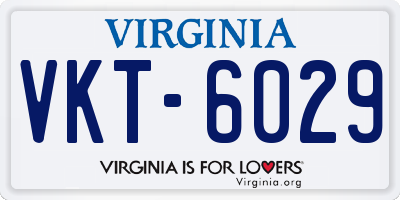 VA license plate VKT6029