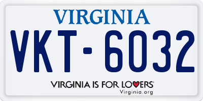 VA license plate VKT6032