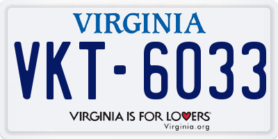 VA license plate VKT6033