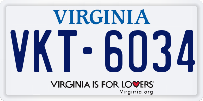 VA license plate VKT6034