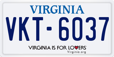 VA license plate VKT6037