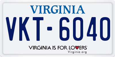 VA license plate VKT6040