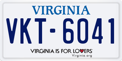 VA license plate VKT6041