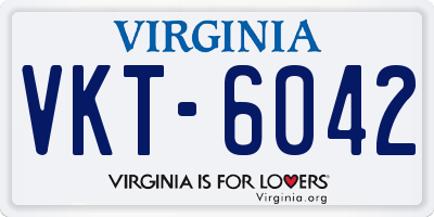 VA license plate VKT6042