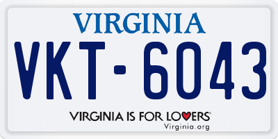 VA license plate VKT6043