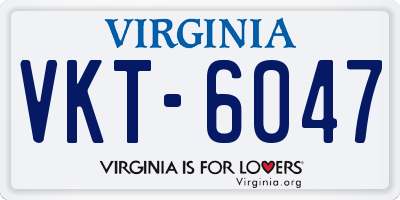 VA license plate VKT6047