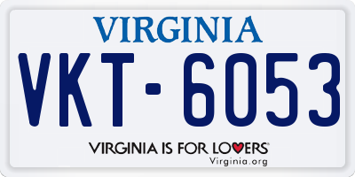 VA license plate VKT6053