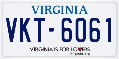 VA license plate VKT6061