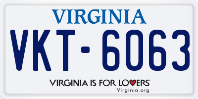 VA license plate VKT6063