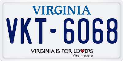 VA license plate VKT6068