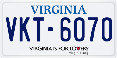 VA license plate VKT6070