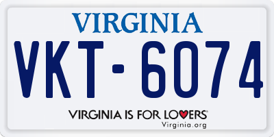 VA license plate VKT6074