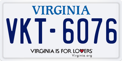VA license plate VKT6076