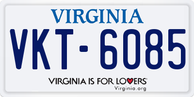 VA license plate VKT6085