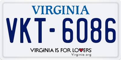 VA license plate VKT6086