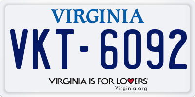 VA license plate VKT6092