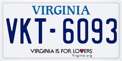 VA license plate VKT6093