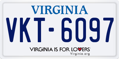 VA license plate VKT6097
