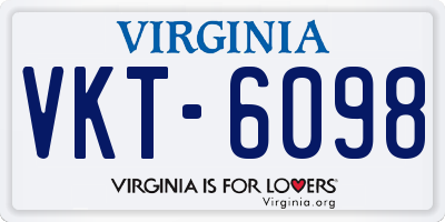 VA license plate VKT6098