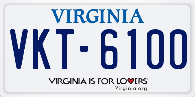 VA license plate VKT6100