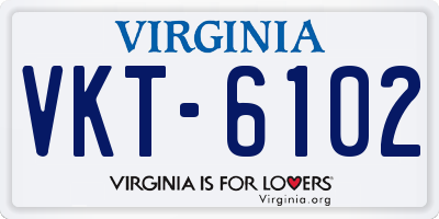 VA license plate VKT6102