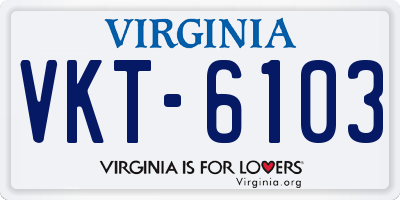 VA license plate VKT6103