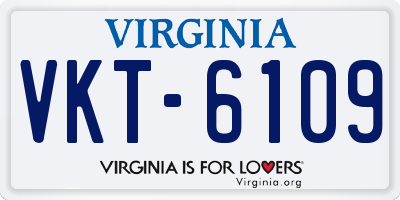 VA license plate VKT6109