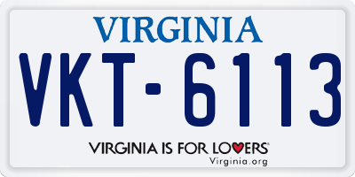 VA license plate VKT6113