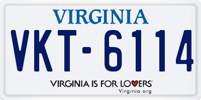 VA license plate VKT6114
