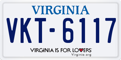 VA license plate VKT6117
