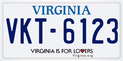 VA license plate VKT6123