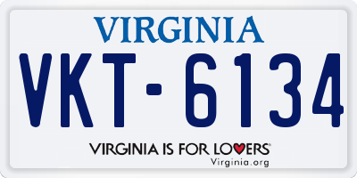 VA license plate VKT6134