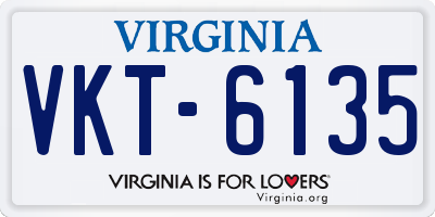 VA license plate VKT6135