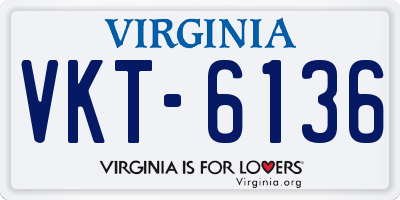 VA license plate VKT6136
