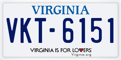 VA license plate VKT6151