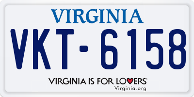 VA license plate VKT6158