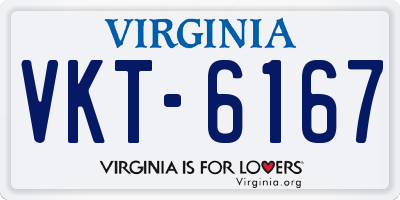 VA license plate VKT6167