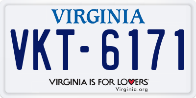 VA license plate VKT6171