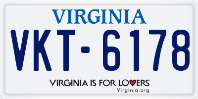 VA license plate VKT6178