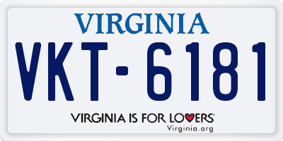 VA license plate VKT6181
