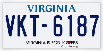 VA license plate VKT6187