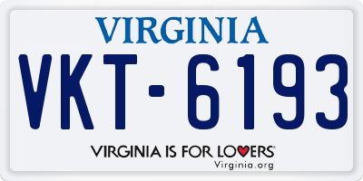 VA license plate VKT6193