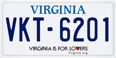 VA license plate VKT6201