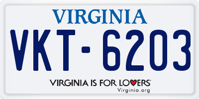 VA license plate VKT6203