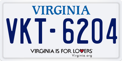 VA license plate VKT6204
